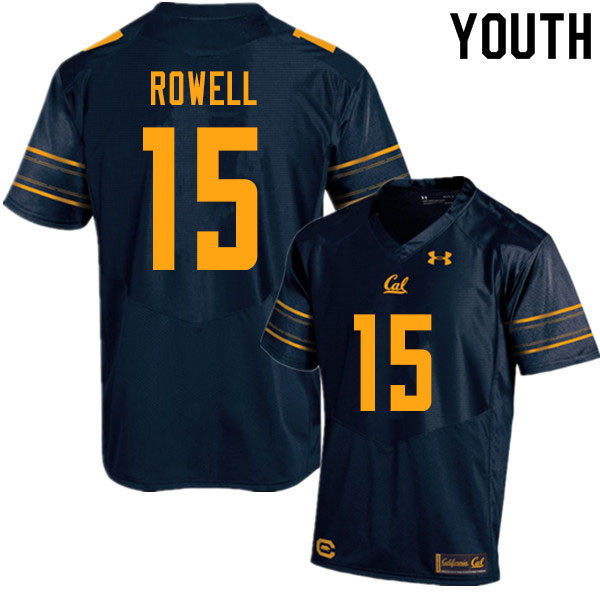 Youth #15 Robby Rowell Cal Bears UA College Football Jerseys Sale-Navy